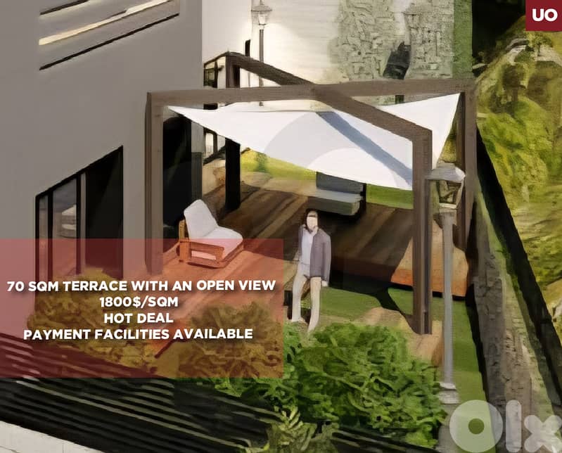 Terrace with an open view -1800$/sqm- Hot deal -Hazmieh  REF#UO129509 0