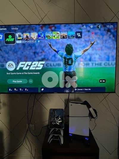 بلايستيشن 5 سليم مع شَنطة وسماعات + ألعاب جاهزة