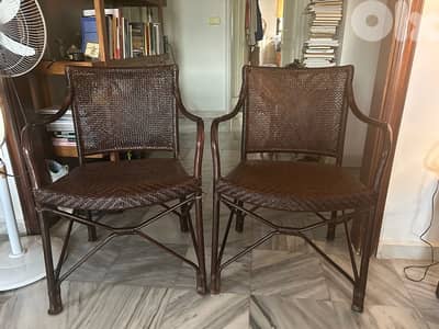 Very nice wood and wicker chairs $50 each