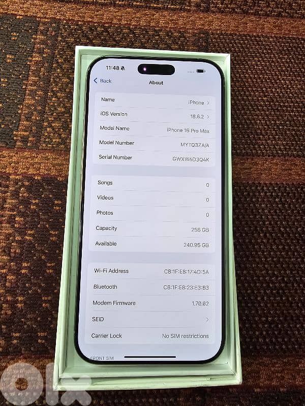 iphone 16 pro max 256 battery 93% like new with box 79171724 2