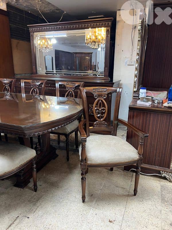 اوضة سفرة خشب زان ولاتي كلا ملبسة قشر 5