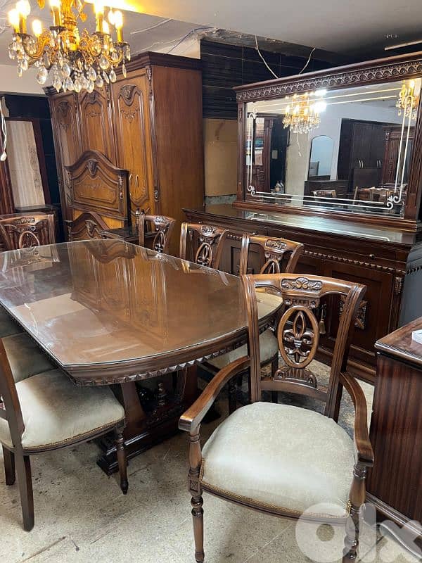 اوضة سفرة خشب زان ولاتي كلا ملبسة قشر 8