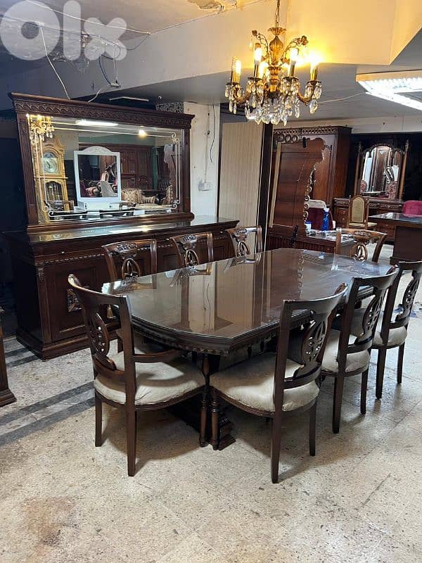 اوضة سفرة خشب زان ولاتي كلا ملبسة قشر 9