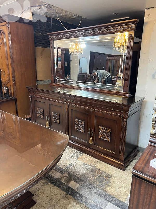 اوضة سفرة خشب زان ولاتي كلا ملبسة قشر 11