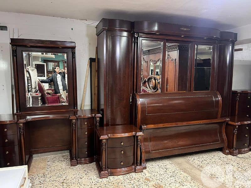 اوضة نوم ملكية خشب زان ولاتي كلا ملبسة قشر سحاب ودرف 2