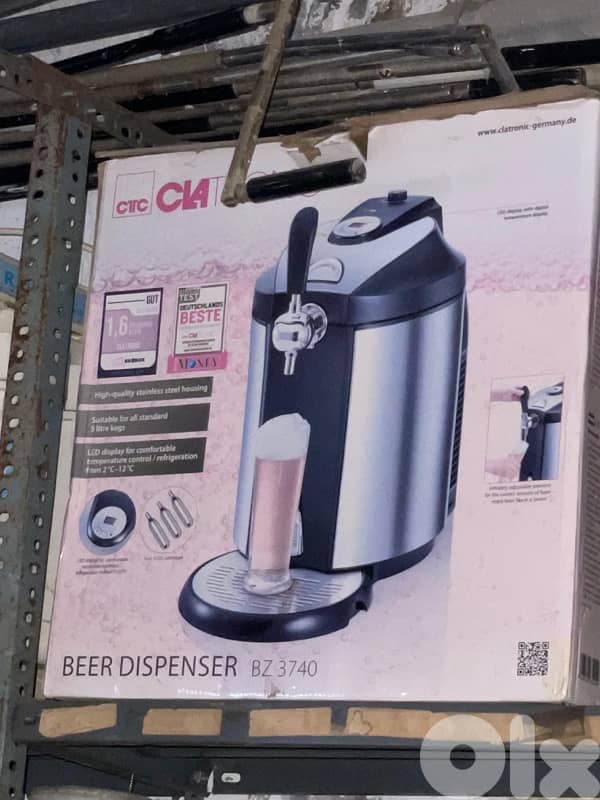 Clatronic BZ ماكينة تقديم بيرة منزلية 3740 - ستانلس ستيل 0