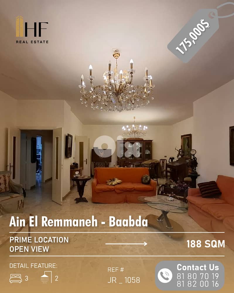 Apartment for Sale – Ain El Remmaneh | شقة للبيع – عين الرمانة 0