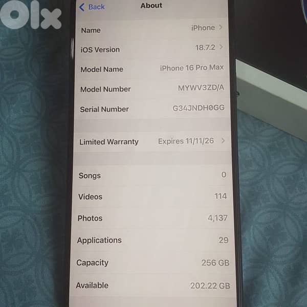 16 pro max used for few days 4