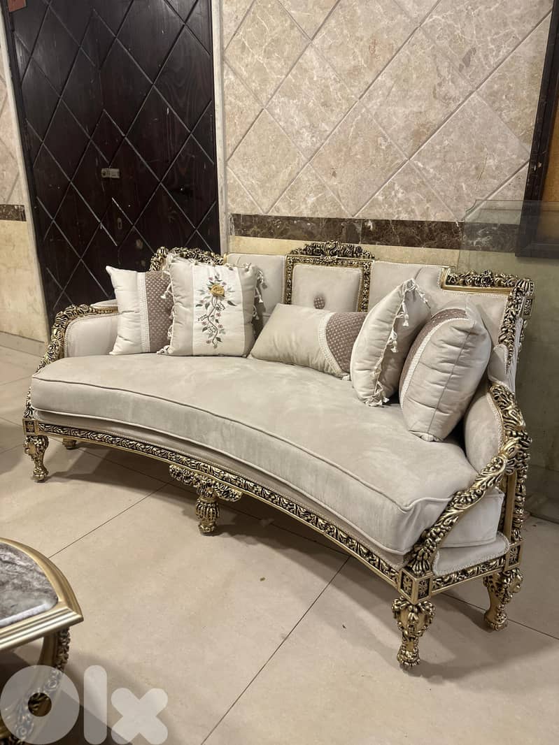 طقم كنبايات ملكي مصري حفر خشب زان جديد قمة الفخامة 0