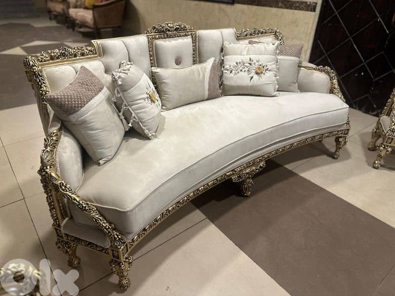 طقم كنبايات ملكي مصري حفر خشب زان جديد قمة الفخامة 2