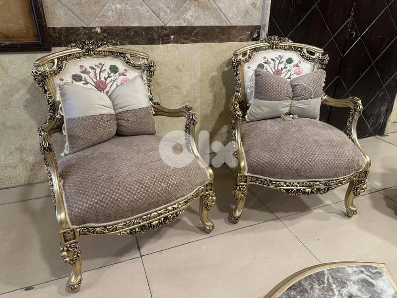 طقم كنبايات ملكي مصري حفر خشب زان جديد قمة الفخامة 3