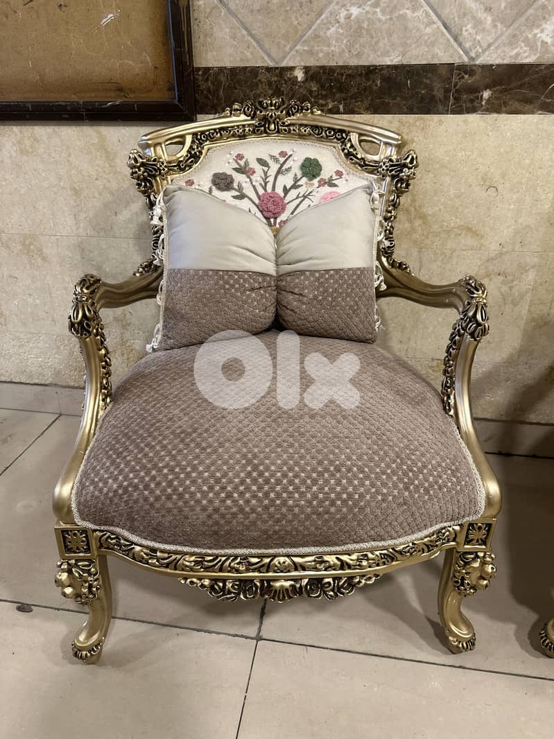 طقم كنبايات ملكي مصري حفر خشب زان جديد قمة الفخامة 4