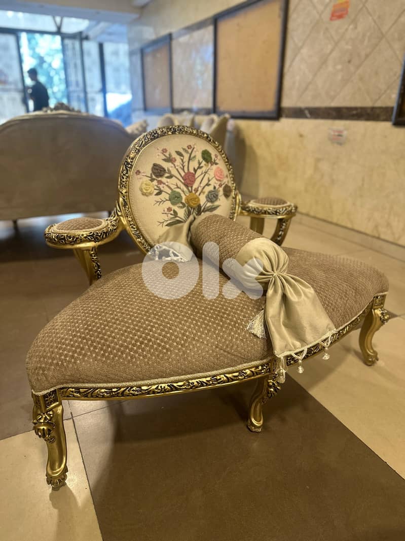 طقم كنبايات ملكي مصري حفر خشب زان جديد قمة الفخامة 6