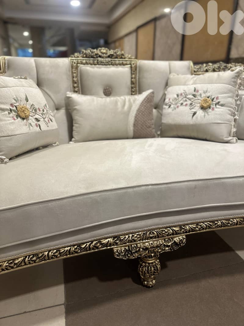 طقم كنبايات ملكي مصري حفر خشب زان جديد قمة الفخامة 8