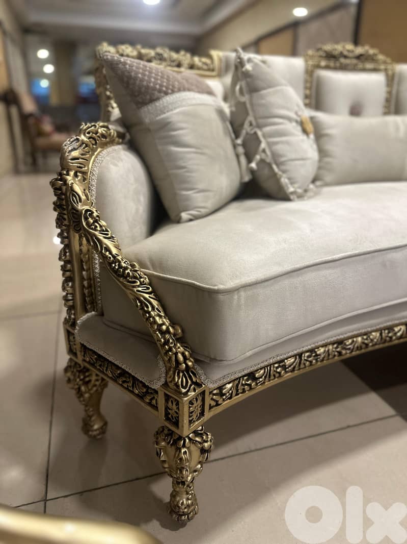 طقم كنبايات ملكي مصري حفر خشب زان جديد قمة الفخامة 9