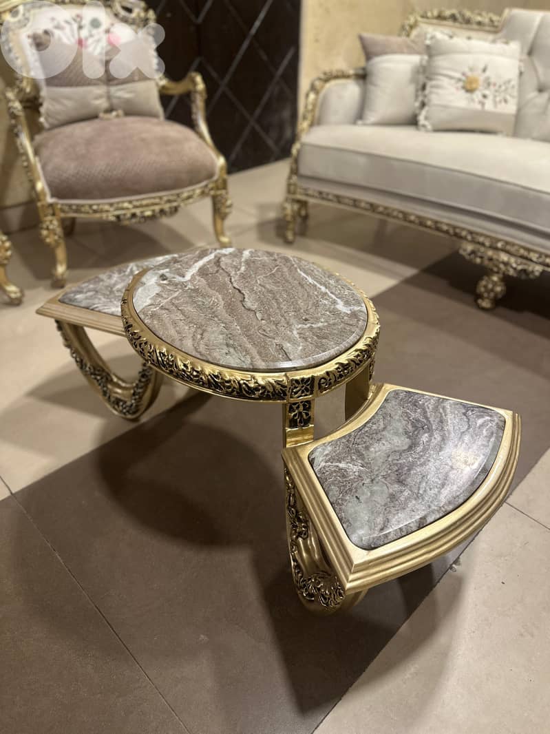 طقم كنبايات ملكي مصري حفر خشب زان جديد قمة الفخامة 12