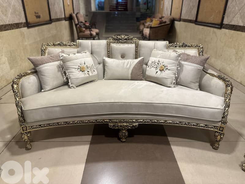 طقم كنبايات ملكي مصري حفر خشب زان جديد قمة الفخامة 14