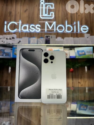 iPhone 15 Pro Max 256GB used like new battery 89%