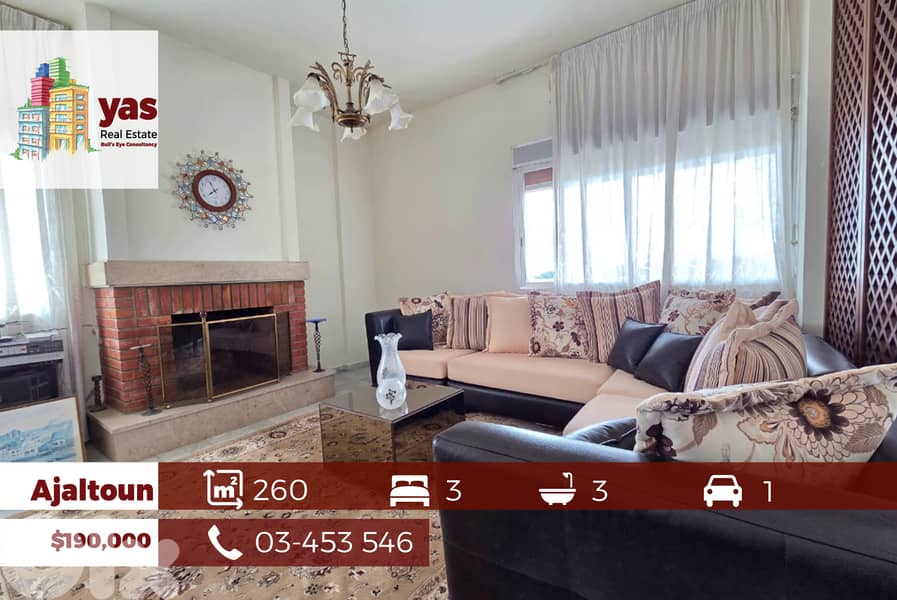 Ajaltoun 260m2 | Mountain VIew | Quiet Street | Generous Flat | TO/EH 0