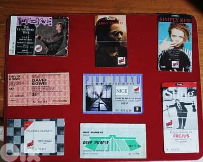 concert tickets from 70's/80's