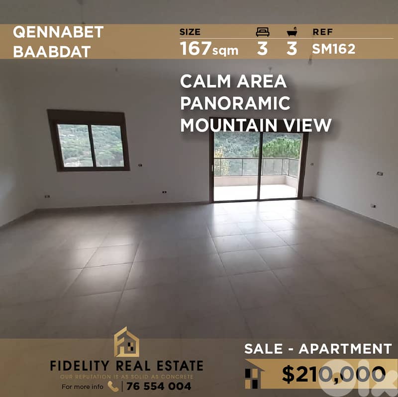 Apartment for sale in Qennabet Baabdat SM162 شقة للبيع في قنابة بعبدات 0