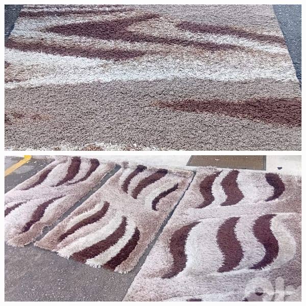 سجاد عدد ٤ وحدي كبيرة ٣وسط شبه جديد 0