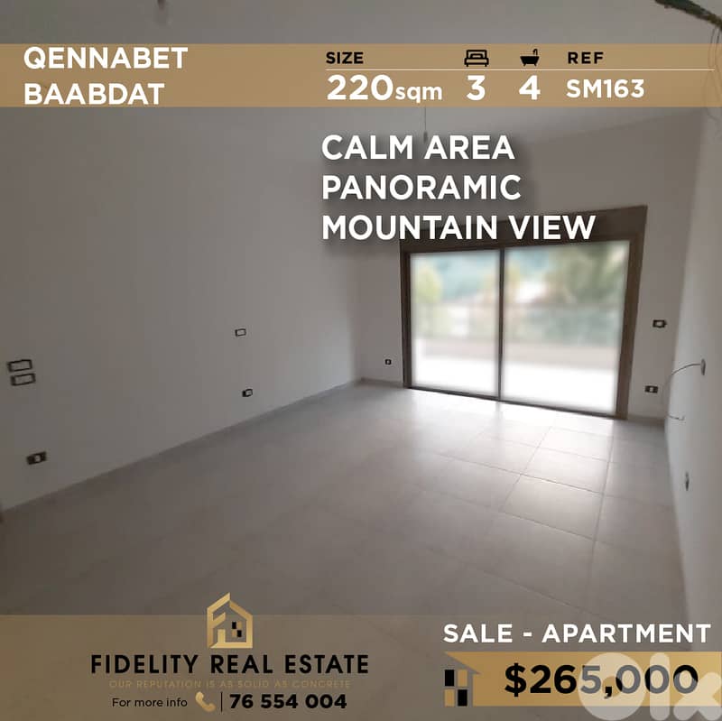 Apartment for sale in Qennabet Baabdat SM163 شقة للبيع في قنابة بعبدات 0