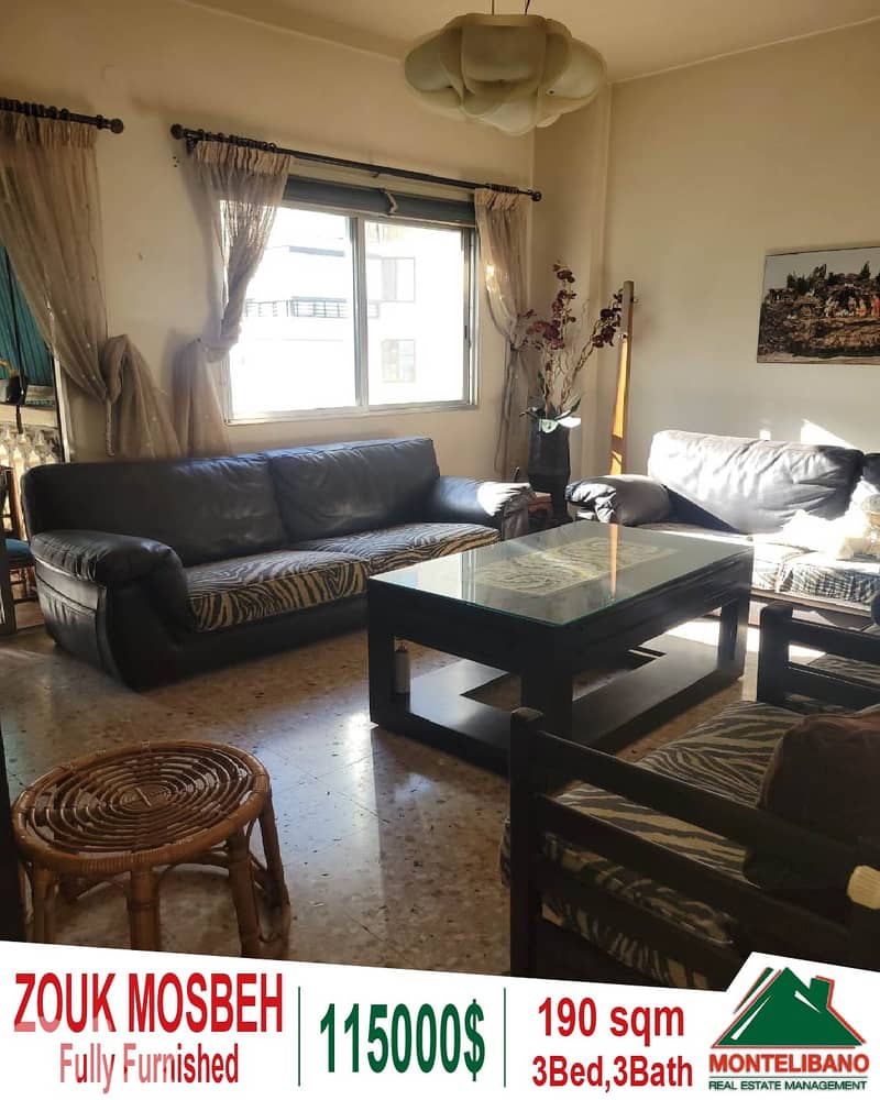 Fully Furnished 190 sqm Apartment For Sale in Zouk Mosbeh (زوق مصبح) 0