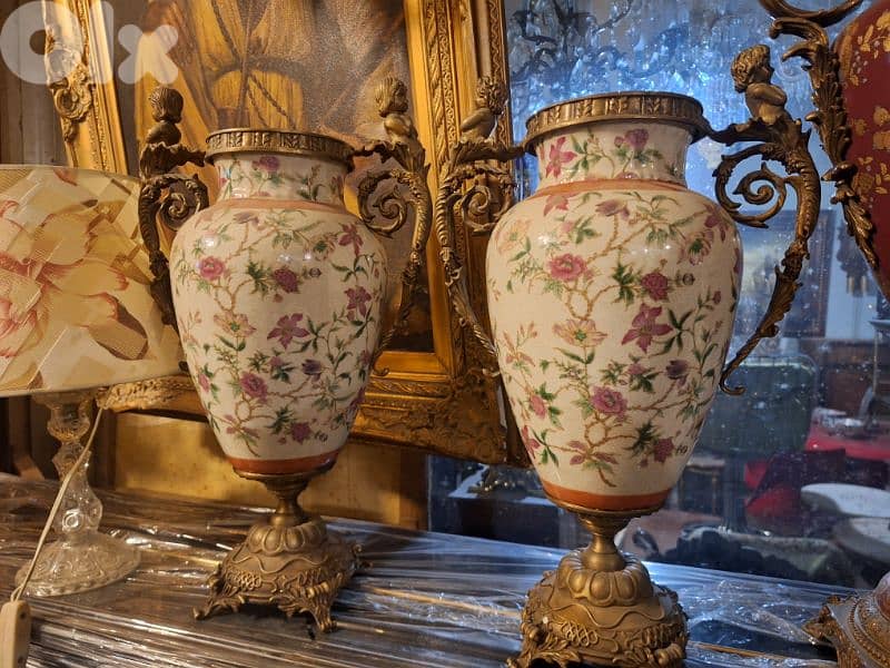 two pieces of vase sévres hand made 0
