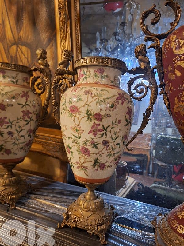 two pieces of vase sévres hand made 1