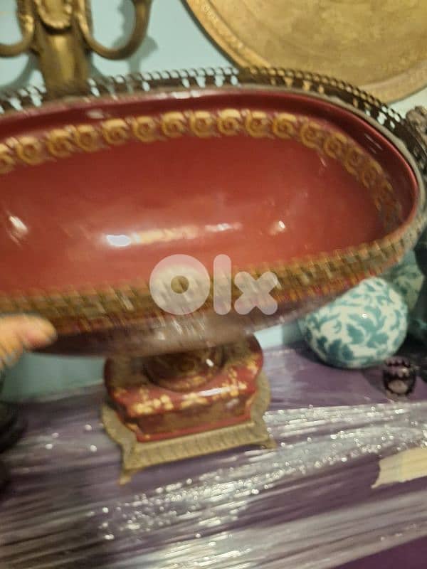 Vintage decorative sévres France bowl trophy porcelain brass mounting 5