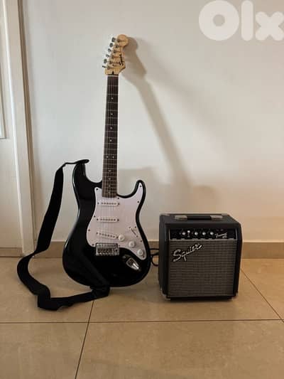 full squier fender stratocaster eletric guitar set