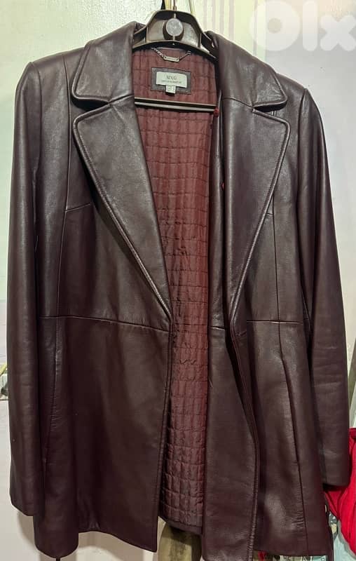 leather MNG coat 0