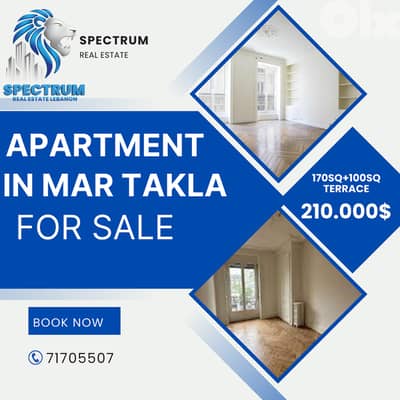 HOT DEAL!! APARTMENT FOR SALE IN MAR TAKLA HAZMIEH + TERRACE, (HA-510)