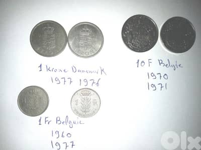 European coins vintage package 6 pieces