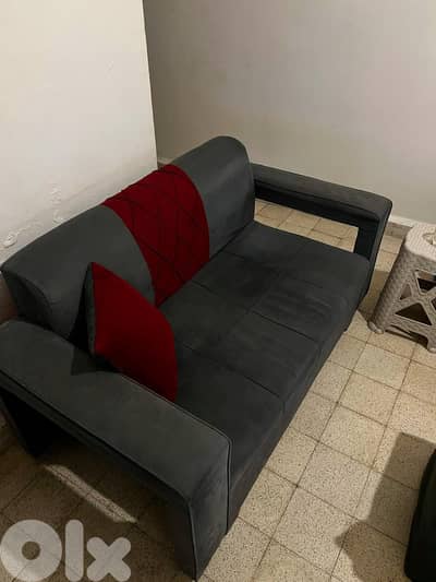 Used Sofa + 2 Poufs
