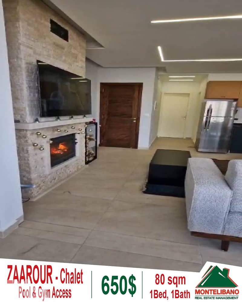 Fully Furnished 80sqm Chalet For Rent in Zaarour with Pool &Gym Access 1