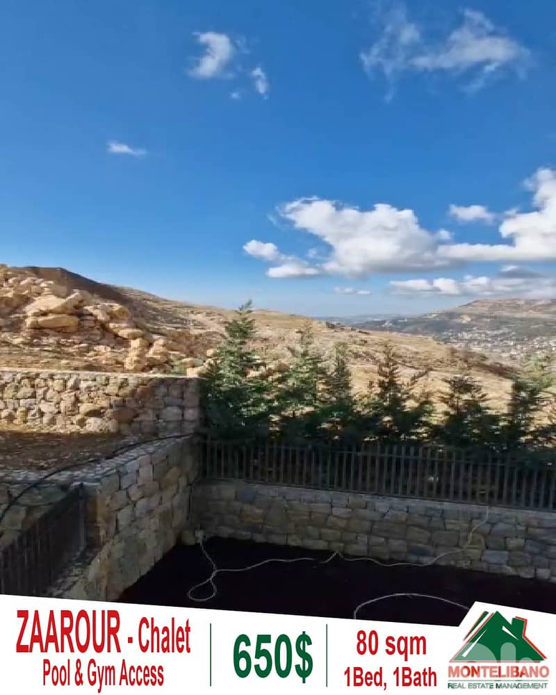 Fully Furnished 80sqm Chalet For Rent in Zaarour with Pool &Gym Access 4