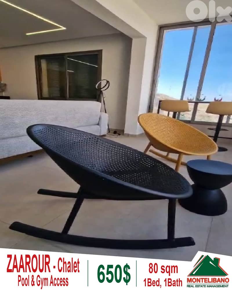 Fully Furnished 80sqm Chalet For Rent in Zaarour with Pool &Gym Access 6