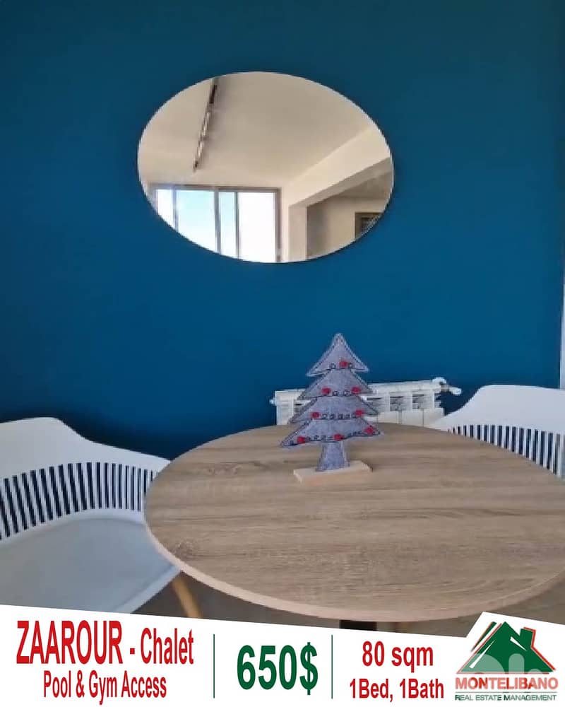 Fully Furnished 80sqm Chalet For Rent in Zaarour with Pool &Gym Access 7