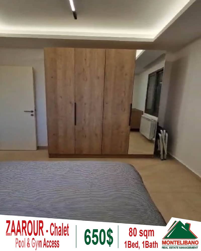 Fully Furnished 80sqm Chalet For Rent in Zaarour with Pool &Gym Access 9