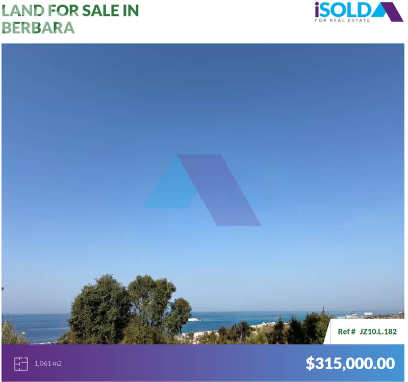 Berbara Entrance Land 4Sale with open Sea View - أرض للبيع في بربارا 0