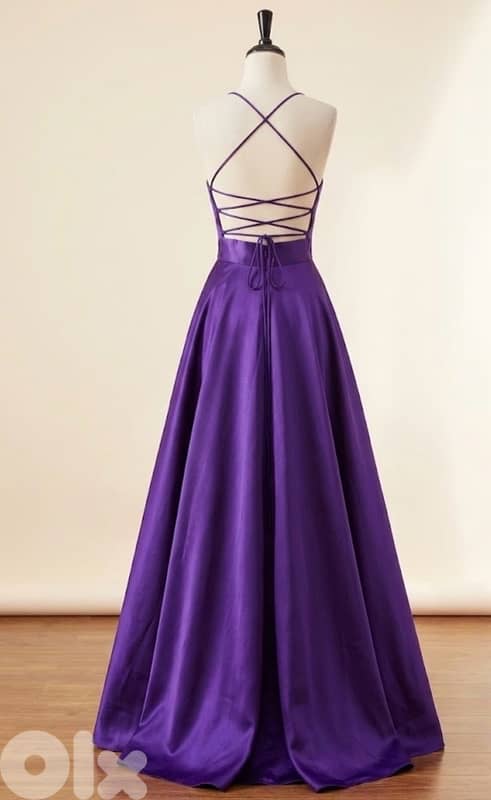 Elegant long purple dress 1