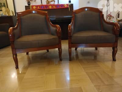 pair of antique armchairs