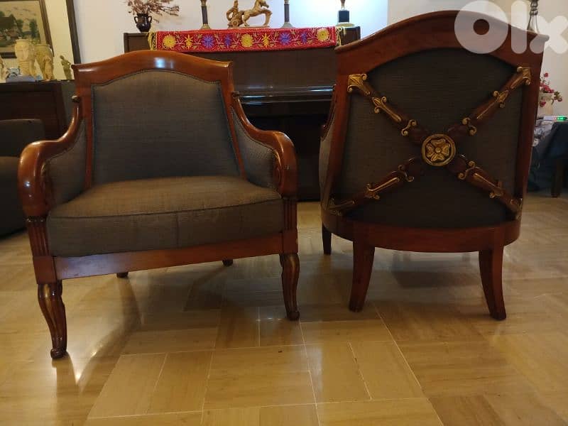 pair of antique armchairs 1