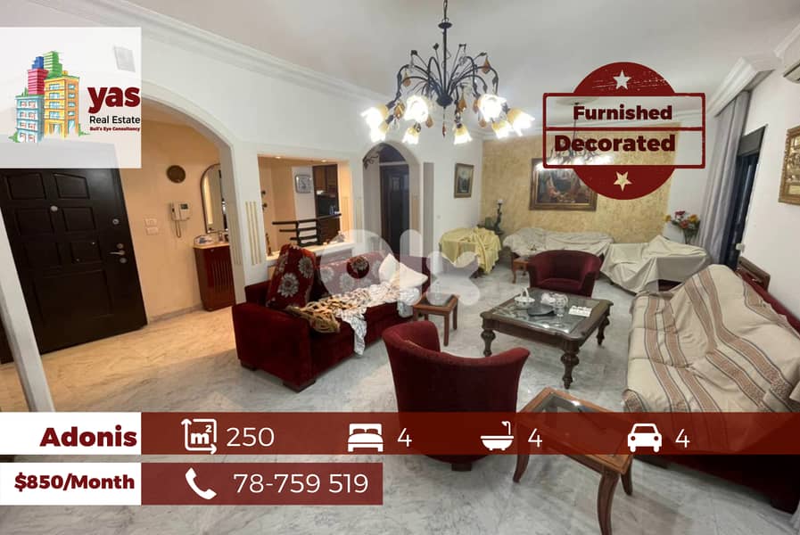 Adonis 250m2 | Furished Flat | Rent | Calm Street | High End | EL 0