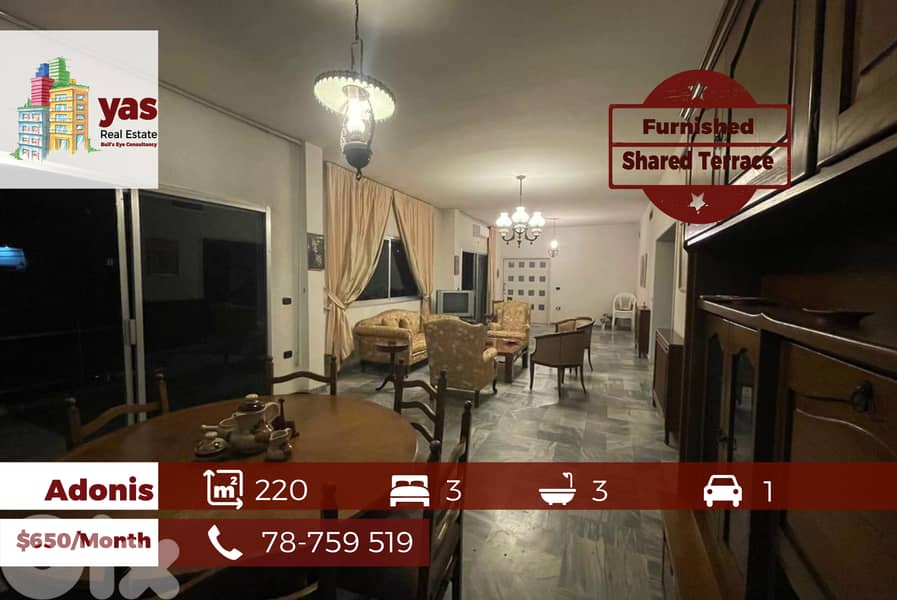 Adonis 220m2 | Rent | Furnished | Shared Terrace | Sea & City View |JA 0