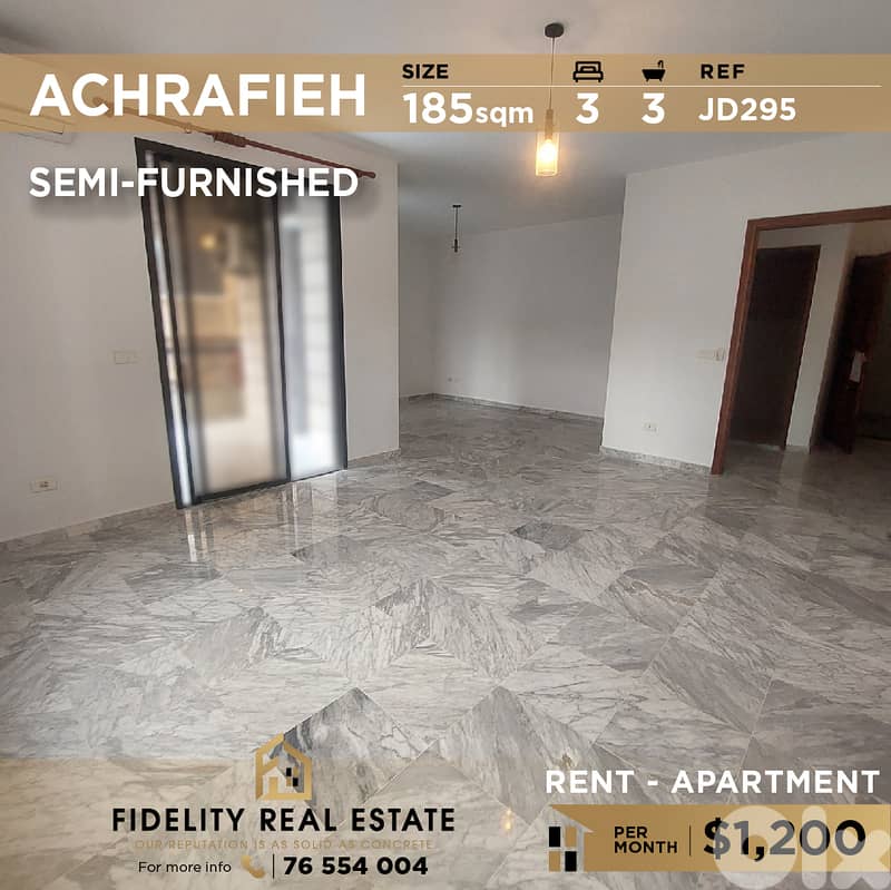 Apartment for rent in Achrafieh JD295 شقة للإيجار في الأشرفية 0