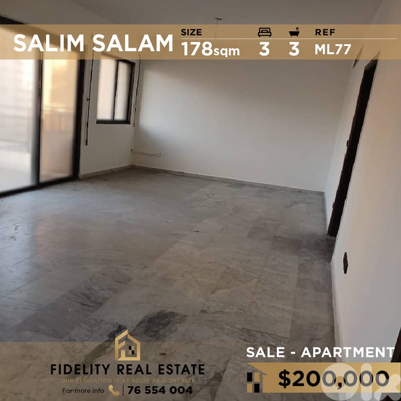 Apartment for sale in Salim Slam ML77 شقة للبيع في سليم سلام 0