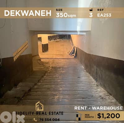 Warehouse for rent in Dekwaneh EA253 مستودع للإيجار في الدكوانة